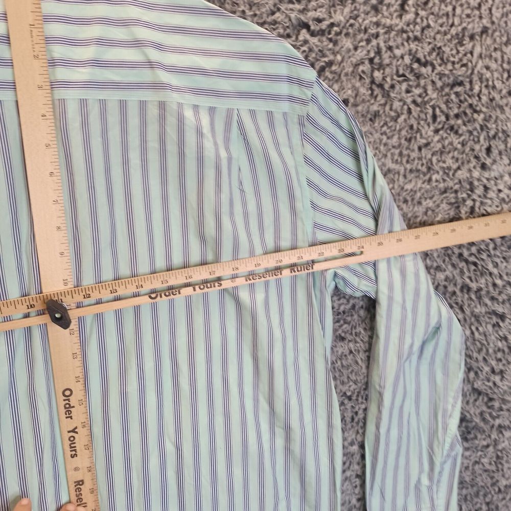 Faconnable Shirt Men Extra Large Blue Stripped Casual Button Down Designed in FR - Picture 6 of 9